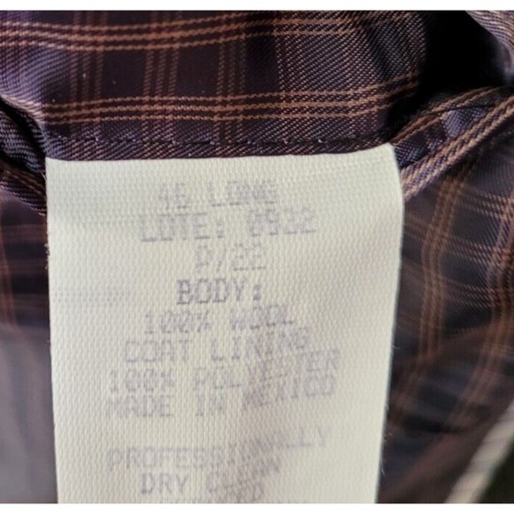 JOE JOSEPH ABBOUD 46L MEN'S SPORT COAT GRAY BROWN WOOL 2-BUTTON/2-VENT B537 - Picture 9 of 15